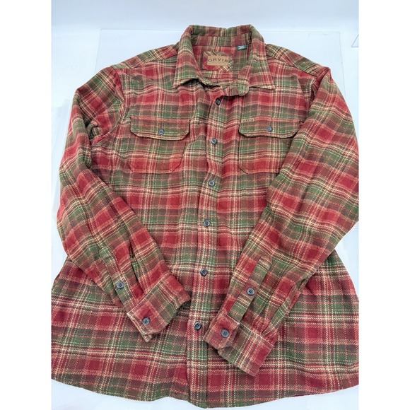 Orvis Other - Orvis Large Flannel Button Down Red Green Plaid Workwear Shirt Cabin Classic